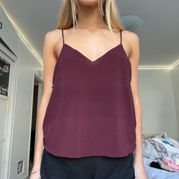 Brandy Melville Burgandy Rhianna Tank Top - Picture 1 of 4